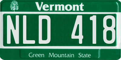 VT license plate NLD418