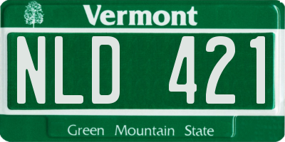 VT license plate NLD421
