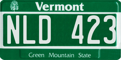 VT license plate NLD423