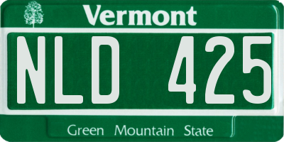 VT license plate NLD425