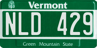 VT license plate NLD429