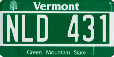 VT license plate NLD431