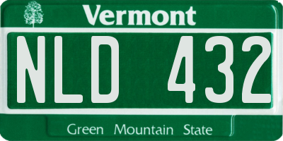 VT license plate NLD432