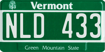 VT license plate NLD433