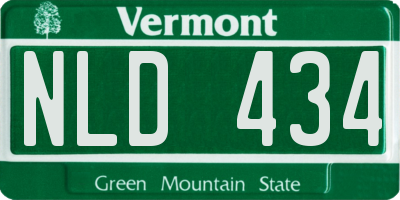 VT license plate NLD434