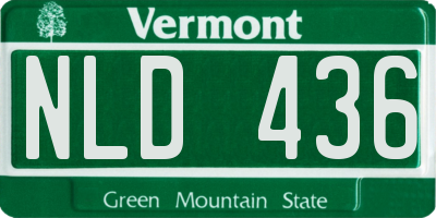 VT license plate NLD436