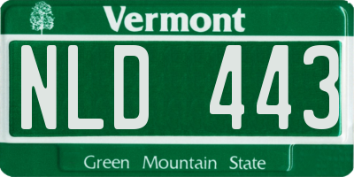 VT license plate NLD443
