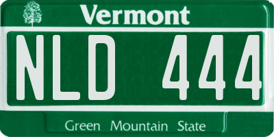 VT license plate NLD444