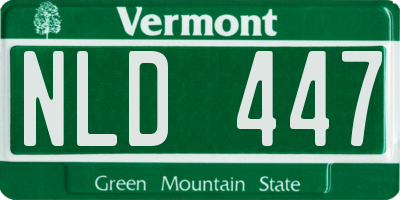 VT license plate NLD447