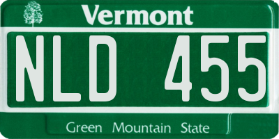 VT license plate NLD455
