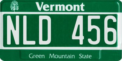 VT license plate NLD456