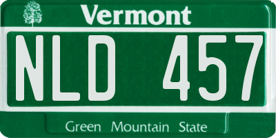 VT license plate NLD457