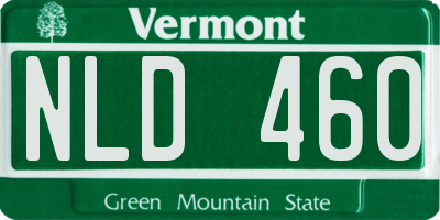 VT license plate NLD460