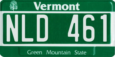 VT license plate NLD461