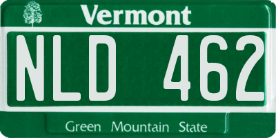 VT license plate NLD462