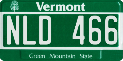 VT license plate NLD466