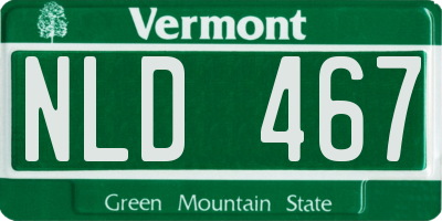 VT license plate NLD467