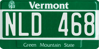 VT license plate NLD468