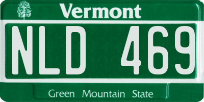 VT license plate NLD469