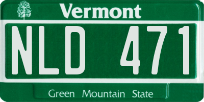 VT license plate NLD471