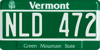 VT license plate NLD472