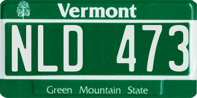 VT license plate NLD473