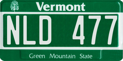 VT license plate NLD477