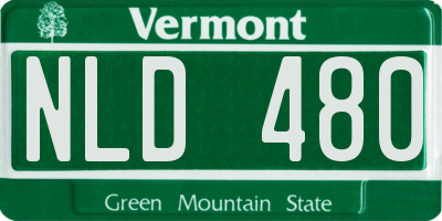 VT license plate NLD480