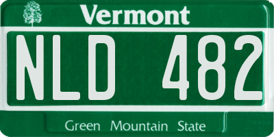 VT license plate NLD482