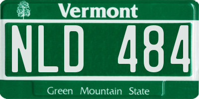 VT license plate NLD484