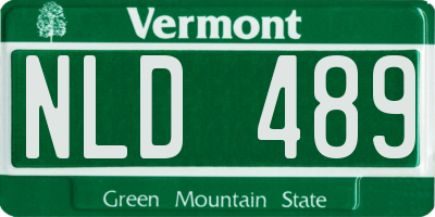 VT license plate NLD489