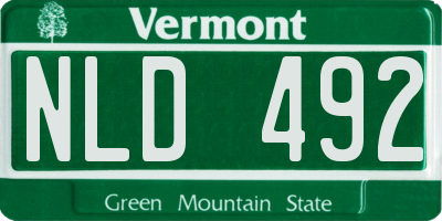 VT license plate NLD492