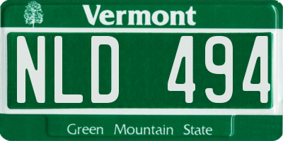 VT license plate NLD494