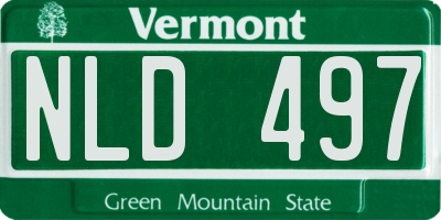VT license plate NLD497