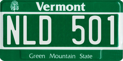 VT license plate NLD501