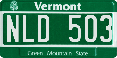 VT license plate NLD503