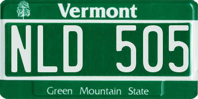 VT license plate NLD505