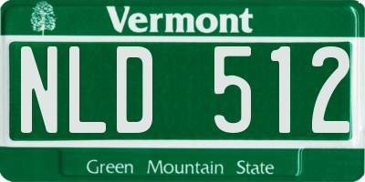 VT license plate NLD512