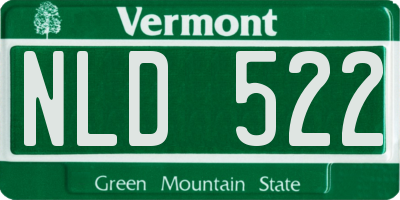 VT license plate NLD522