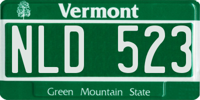 VT license plate NLD523