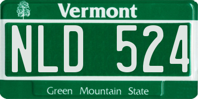 VT license plate NLD524