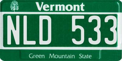 VT license plate NLD533