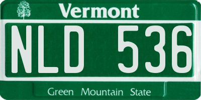 VT license plate NLD536