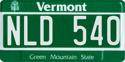 VT license plate NLD540