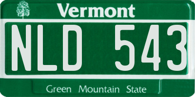 VT license plate NLD543