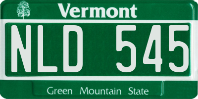 VT license plate NLD545