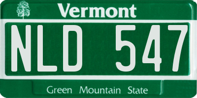 VT license plate NLD547