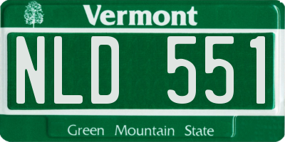 VT license plate NLD551