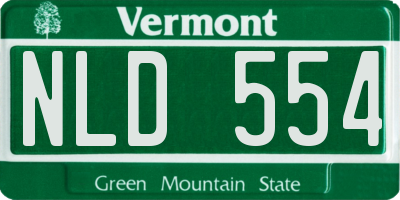 VT license plate NLD554