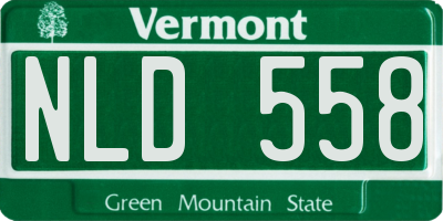 VT license plate NLD558